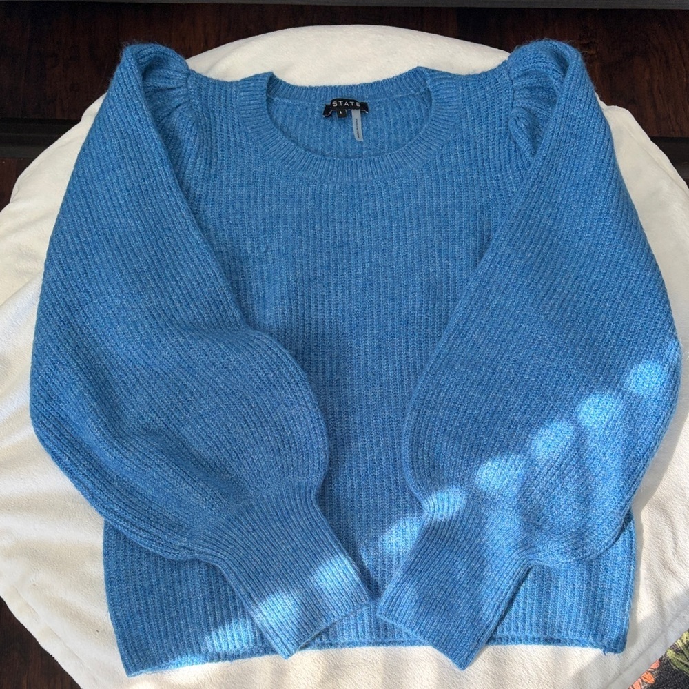 1. State Blue Crew Neck Sweater